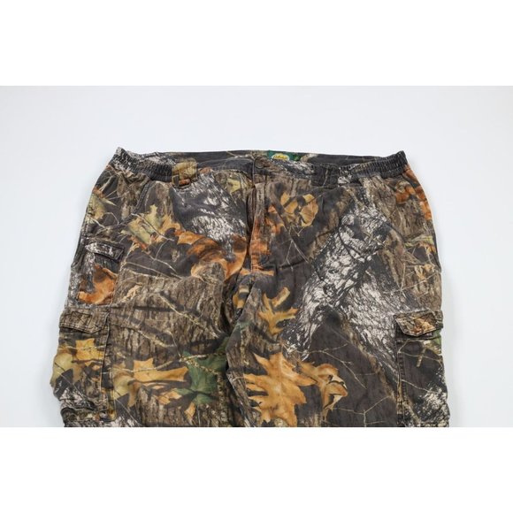 Vintage 90s Cabelas Mens Size 50x33 Distressed Wide Leg Camouflage Cargo Pants - Picture 2 of 11